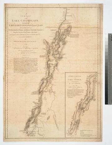 Survey of Lake Champlain, including Lake George, Crown Point and St. John. Surveyed by Order of His Excellency Major General Sr. Jeffery Amherst, Knight of the most Honble. Order of the Bath, Commander in Chief of His Majesty's Forces in North America, (now Lord Amherst) by William Brassier, Draughtsman. 1762
