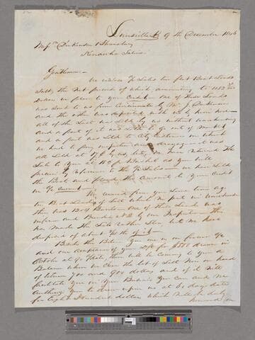 William H. Bacon & Cobb letter to Dickinson & Shrewsbury