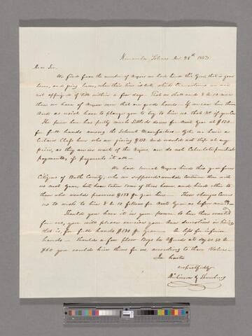 Dickinson & Shrewsbury letter to William Dickinson, Jr