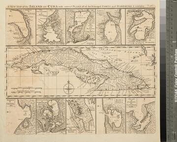 A new map of the island of Cuba with correct plans of all the principal ports and harbours it contains