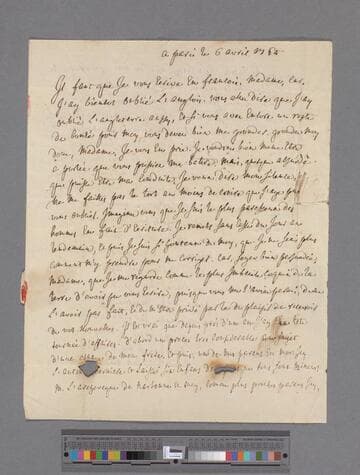 Dromgold, Jean. Letter to Elizabeth (Robinson) Montagu