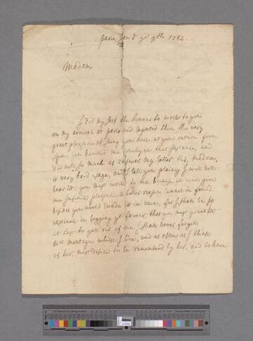 Dromgold, Jean. Letter to Elizabeth (Robinson) Montagu