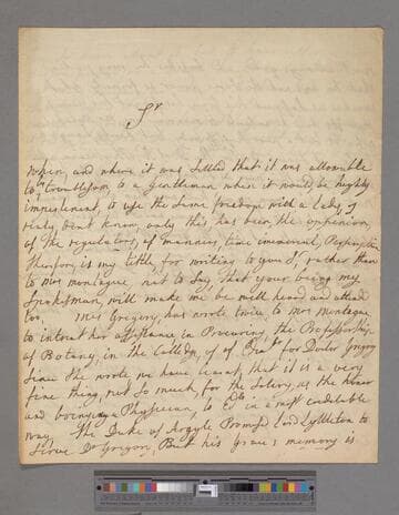 Forbes, Dorothy (Dale), Baroness Forbes. Letter to Edward Montagu