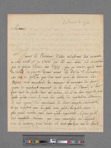 Fauques, Marianne Agnes PillementLetter to Elizabeth (Robinson) Montagu