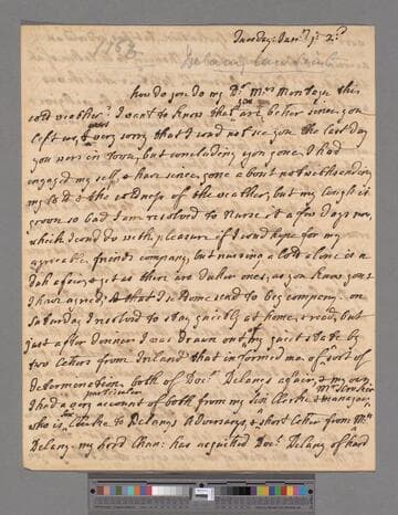 Donnellan, Anne. Letter to Elizabeth (Robinson) Montagu