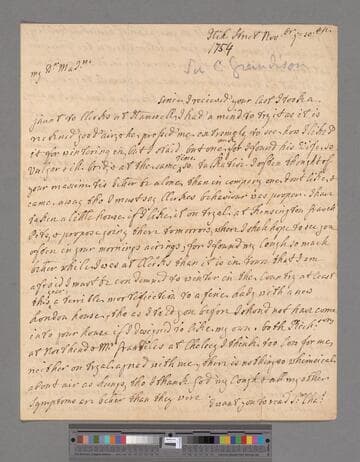 Donnellan, Anne. Letter to Elizabeth (Robinson) Montagu