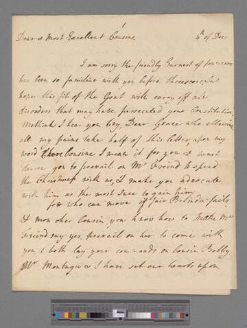 Montagu, Elizabeth (Robinson). Letter to Mr. & Mrs. William Freind