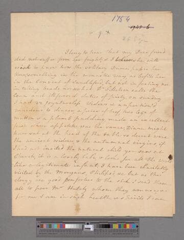 Montagu, Elizabeth (Robinson). Letter to Mary Anstey