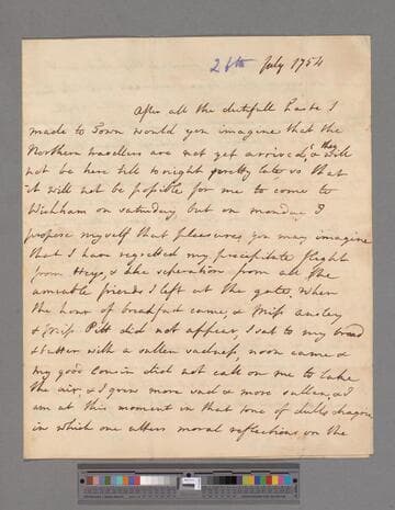 Montagu, Elizabeth (Robinson). Letter to Mary Anstey