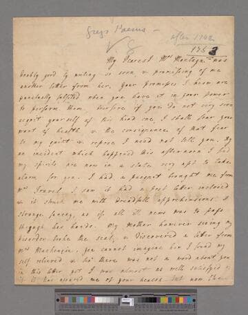 Anstey, Mary. Letter to Elizabeth (Robinson) Montagu