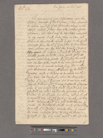Clarke, George. Letter to William Blathwayt