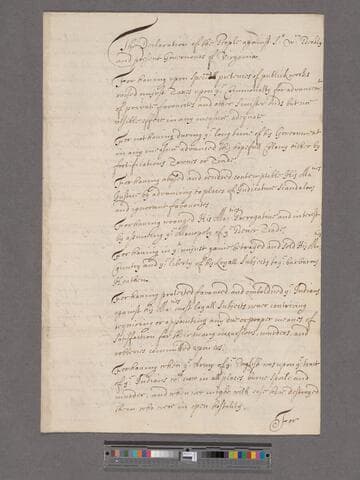 Bacon, Nathaniel. The Declaration of the People against Sir William Berkeley and present Governours of Virginia