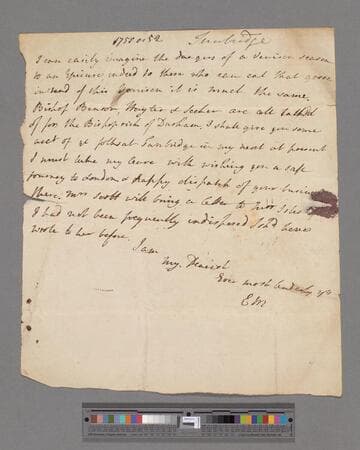 Montagu, Elizabeth (Robinson). Letter to Edward Montagu