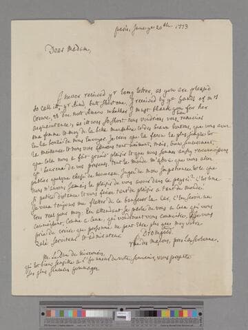 Dromgold, Jean. Letter to Elizabeth (Robinson) Montagu