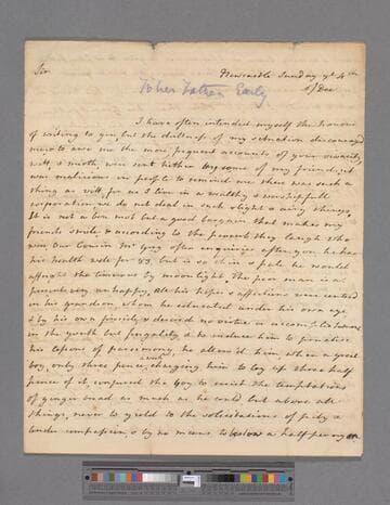 Montagu, Elizabeth (Robinson). Letter to Matthew Robinson