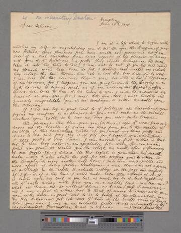 Monsey, Messenger. Letter to Elizabeth (Robinson) Montagu