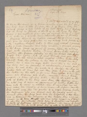 Monsey, Messenger. Letter to Elizabeth (Robinson) Montagu