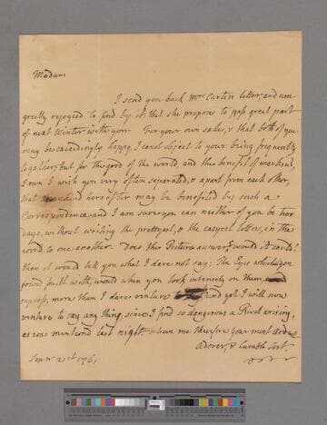 Pulteney, William, Earl of Bath. Letter to Elizabeth (Robinson) Montagu