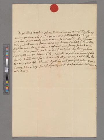 Pulteney, William, Earl of Bath. Letter to Elizabeth (Robinson) Montagu