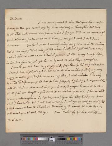 Pulteney, William, Earl of Bath. Letter to Elizabeth (Robinson) Montagu