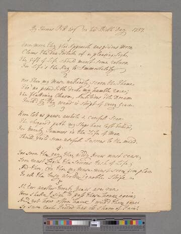 Pitt, Thomas, 1st Baron Camelford. On his Birth Day [: a poem in 13 stanzas of 4 lines each]