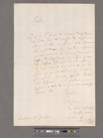 Buys, Paulus. Letter to William Blathwayt