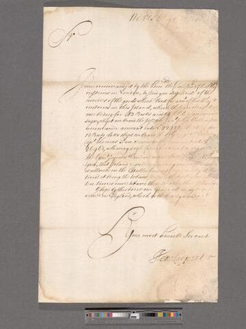Carpenter, Henry. Letter to William Blathwayt