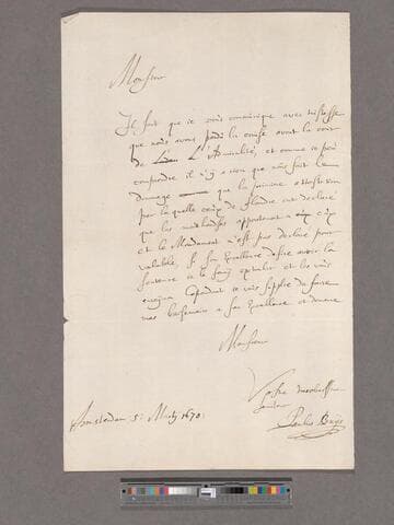 Buys, Paulus. Letter to William Blathwayt