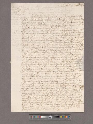 Webster, Sir John. Letter to William Blathwayt