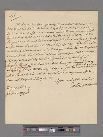 Stewart, Edward. Letter to Edward Montagu