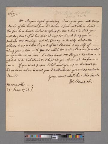 Stewart, Edward. Letter to Edward Montagu