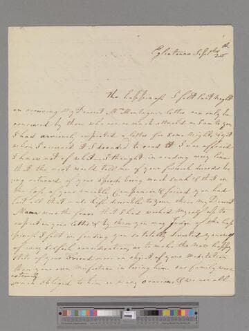 Alison, Dorothea (Gregory). Letter to Elizabeth (Robinson) Montagu