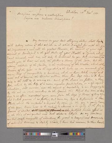 West, Gilbert. Letter to Elizabeth (Robinson) Montagu