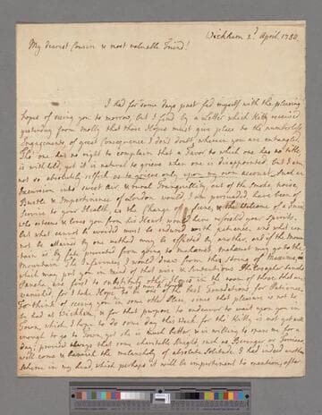 West, Gilbert. Letter to Elizabeth (Robinson) Montagu