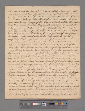 Montagu, Elizabeth (Robinson). Letter to Elizabeth Carter
