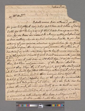 Donnellan, Anne. Letter to Elizabeth (Robinson) Montagu