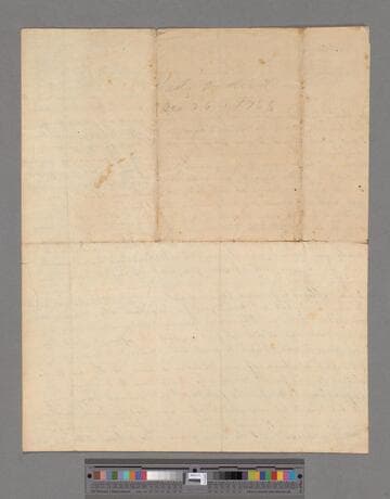 Montagu, Elizabeth (Robinson). Letter to Margaret Cavendish (Harley) Bentinck, Duchess of Portland