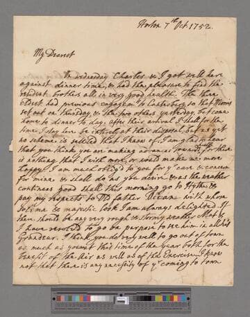 Montagu, Edward. Letter to Elizabeth (Robinson) Montagu
