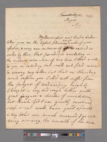Montagu, Elizabeth (Robinson). Letter to Edward Montagu