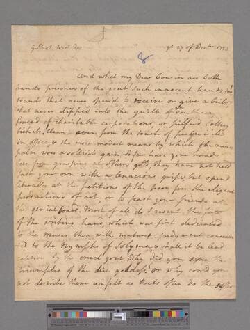 Montagu, Elizabeth (Robinson). Letter to Gilbert West