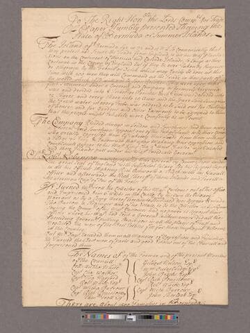 Randolph, Edward. To the Lords Commissioners for Trade : A Paper Humbly Presented Shewing the State of Bermuda on Summer Islands