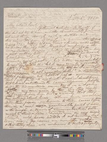 Opie, Amelia (Alderson).  Letter to Sarah (Alderson) de Barbot