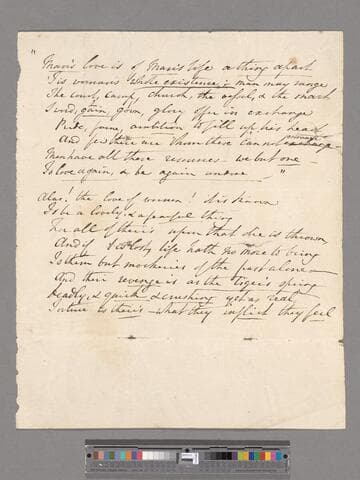 Opie, Amelia (Alderson).  "Man's love is of man's life a thing apart …" : a poem