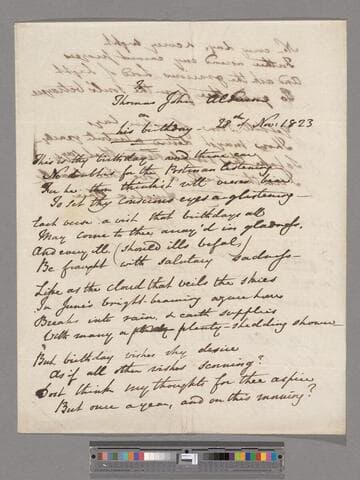 Opie, Amelia (Alderson).  To Thomas John Alderson on his birthday : a poem