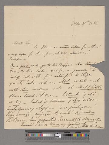 Opie, Amelia (Alderson).  Letter to Thomas John Alderson