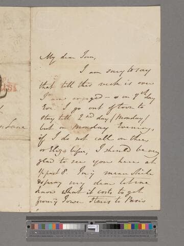 Opie, Amelia (Alderson).  Letter to Thomas John Alderson