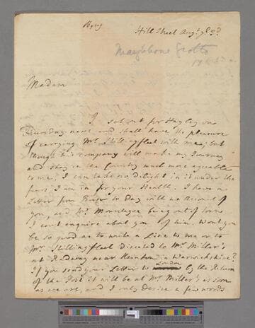 Lyttelton, George, 1st Baron Lyttelton of Frankley. Letter to Elizabeth (Robinson) Montagu