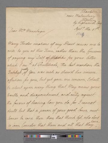 Howard, Mary (Finch), Viscountess Andover. Letter to Elizabeth (Robinson) Montagu