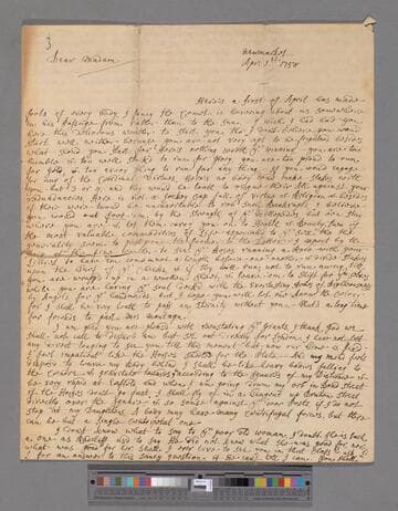 Monsey, Messenger. Letter to Elizabeth (Robinson) Montagu