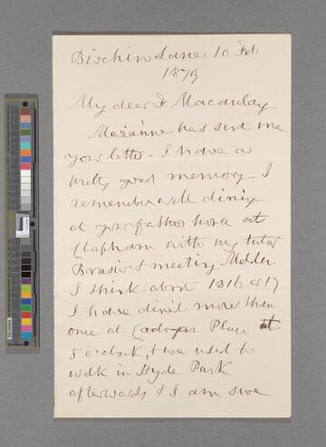 Henry Sykes Thornton. Letter to Frances Macaulay